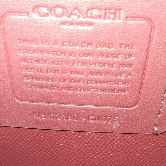 Coach Tan and Pink Monogram Tote - Picture 6 of 9